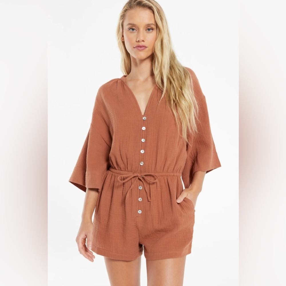 Z Supply Women's Tan Romper